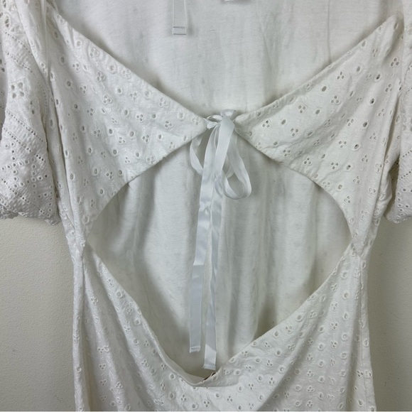 Free People Apricot Rose mini dress in white size: L - Picture 12 of 15